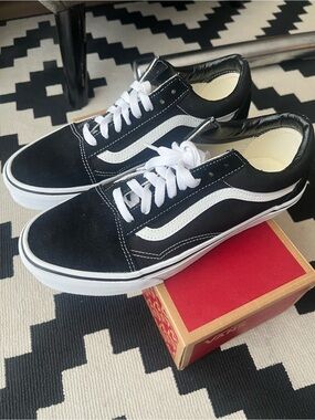 Vans Men's or Women’s Old Skool Low-Top Sneakers in Black/White
